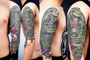 Frog in Knight armor tattoo idea