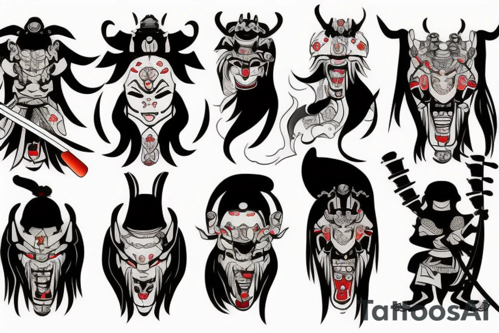 Samurai Oni tattoo idea