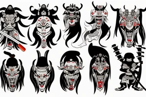 Samurai Oni tattoo idea