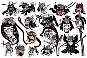Samurai Oni tattoo idea