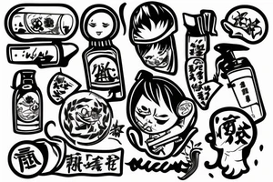 Un enfant qui a des vices des addictions mais qui avance tattoo idea