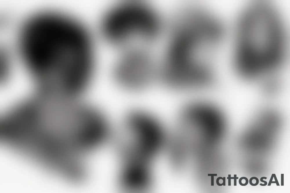 Un enfant qui fume ses pensées négative tattoo idea