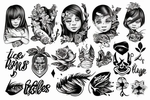 Un enfant qui fume ses pensées négative tattoo idea