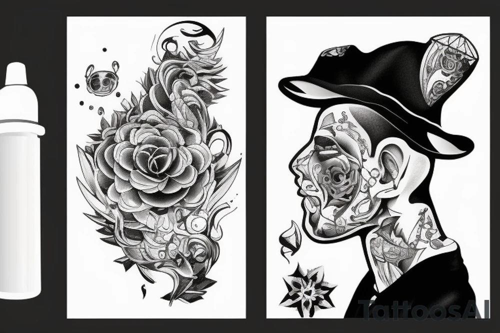 Un enfant qui fume ses pensées négative tattoo idea