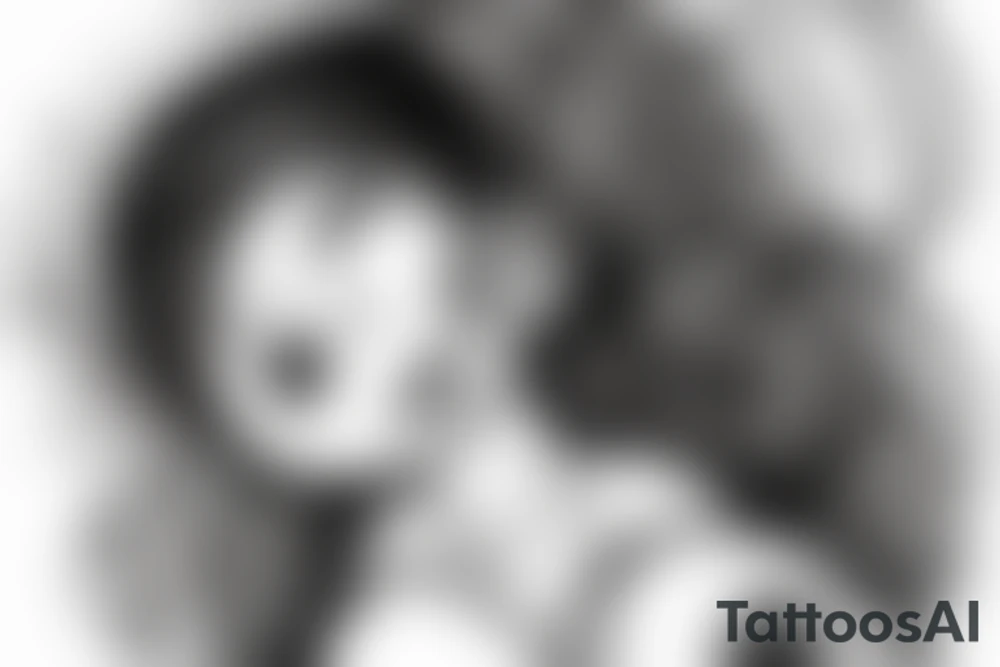 Un enfant avec un nuage noir au dessus de La tête qui regarde le soleil tattoo idea