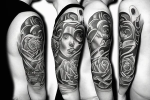 Un enfant avec un nuage noir au dessus de La tête qui regarde le soleil tattoo idea