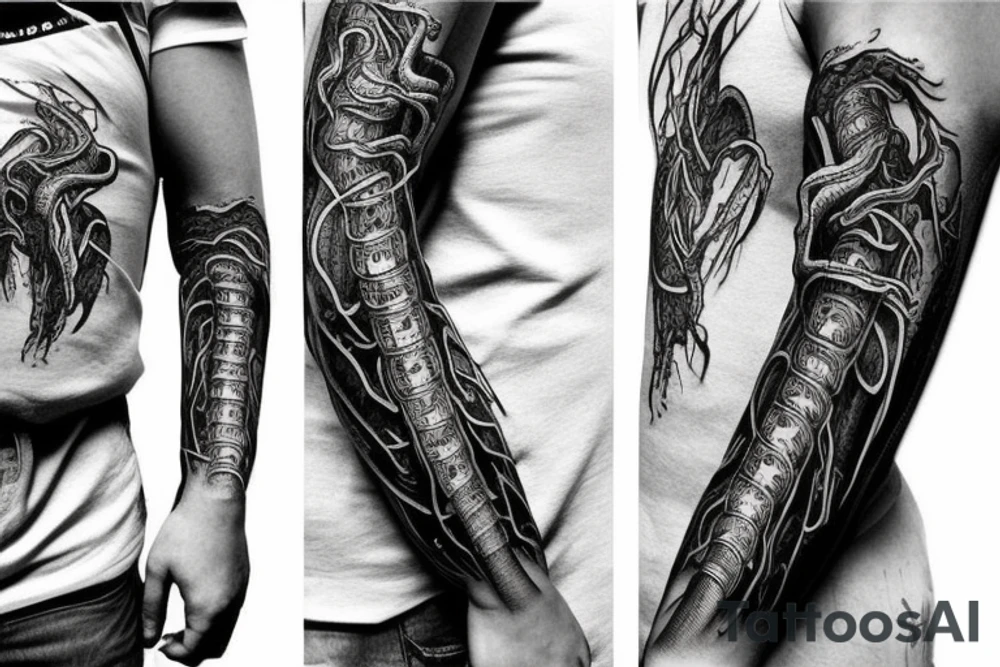 Hyper realistic centipede crawling up arm tattoo idea