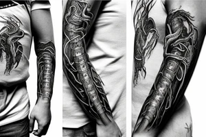 Hyper realistic centipede crawling up arm tattoo idea