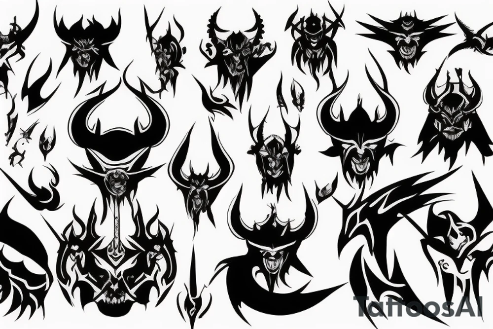 demon warrior tattoo idea