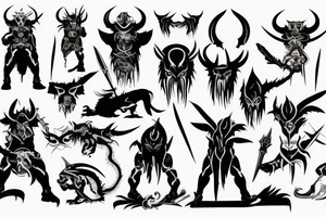 demon warrior tattoo idea