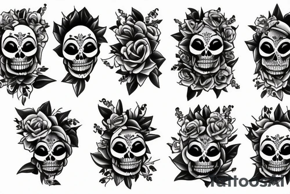 dancing skeleton tattoo idea