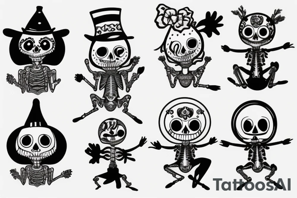 dancing skeleton tattoo idea