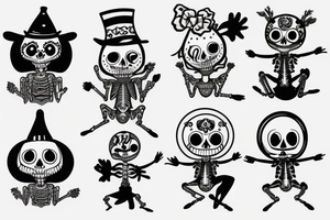 dancing skeleton tattoo idea