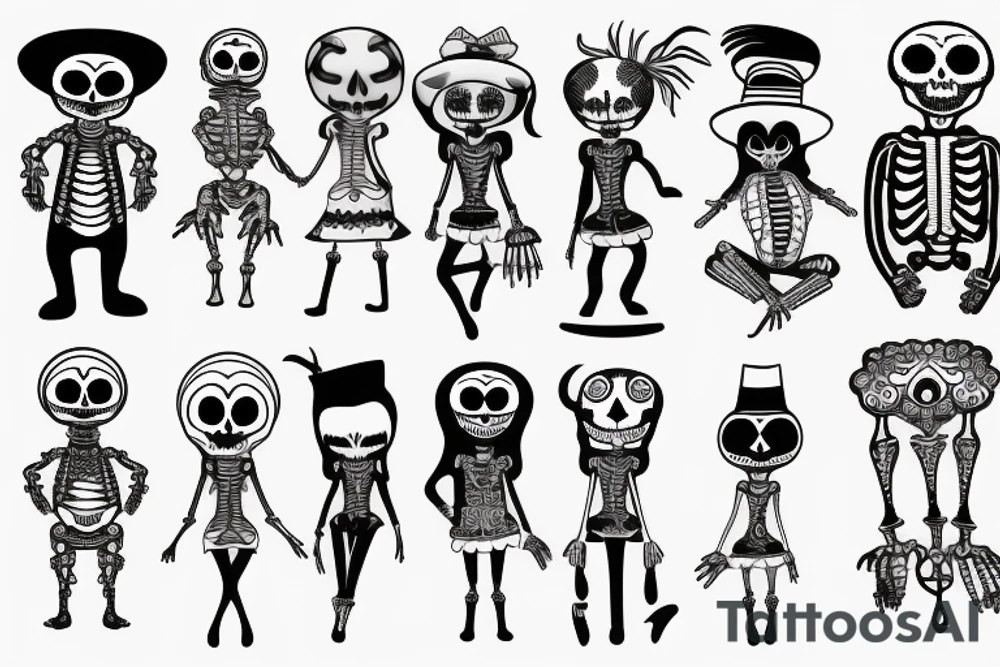 dancing skeleton tattoo idea