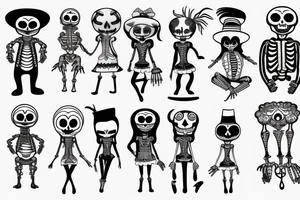 dancing skeleton tattoo idea