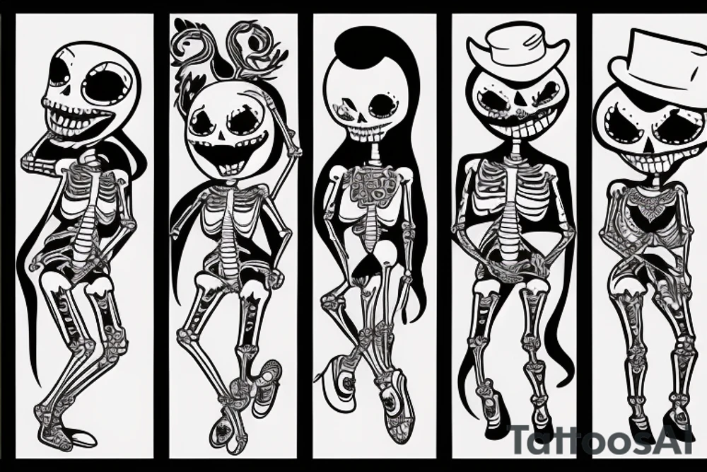 dancing skeleton tattoo idea