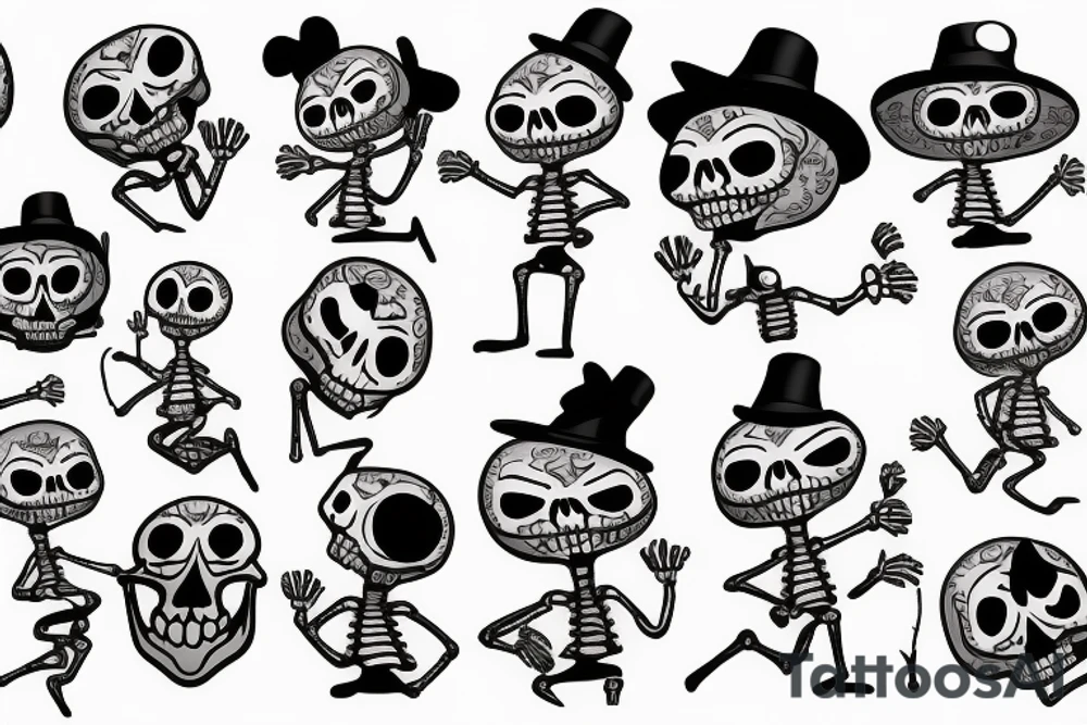 dancing skeleton tattoo idea