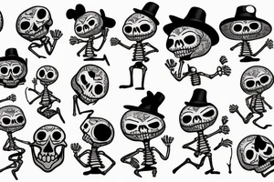 dancing skeleton tattoo idea