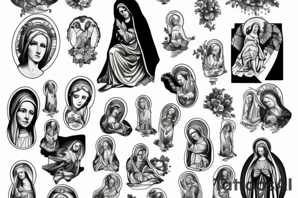 Virgin Mary  prayng tattoo idea