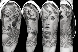 Sleeve tattoo art inspired by Greek mythology and Aries aesthetic realistic tattoo idea