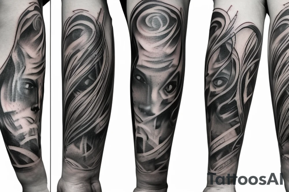 Cinematography inspired arm sleeve tattoo idea