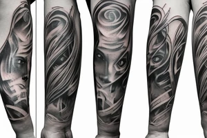 Cinematography inspired arm sleeve tattoo idea