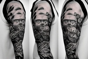 Cinematography inspired arm sleeve tattoo idea
