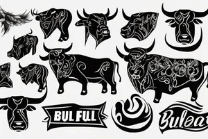 Bull on fire tattoo idea