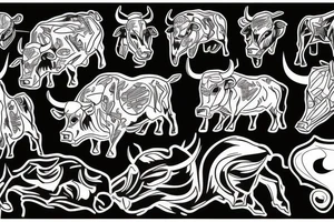 Bull on fire tattoo idea