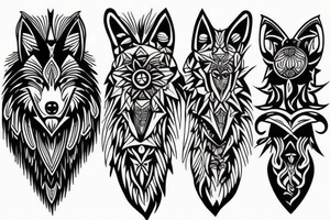 Wolf and moon tattoo idea