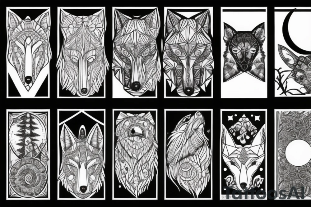 Wolf and moon tattoo idea