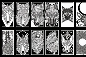 Wolf and moon tattoo idea