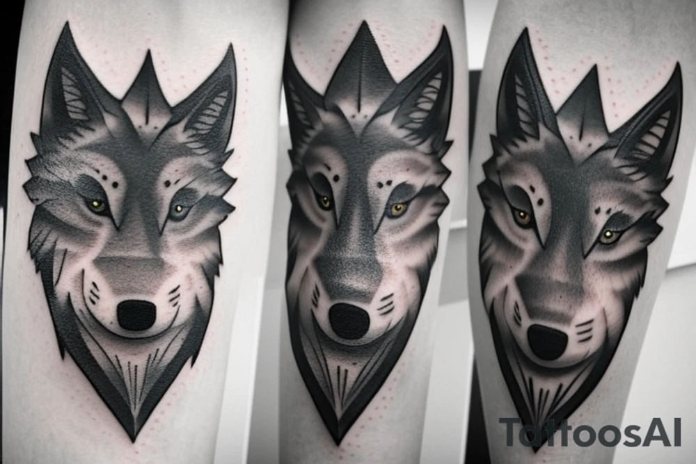Wolf and moon tattoo idea