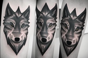 Wolf and moon tattoo idea