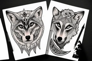 Wolf and moon tattoo idea