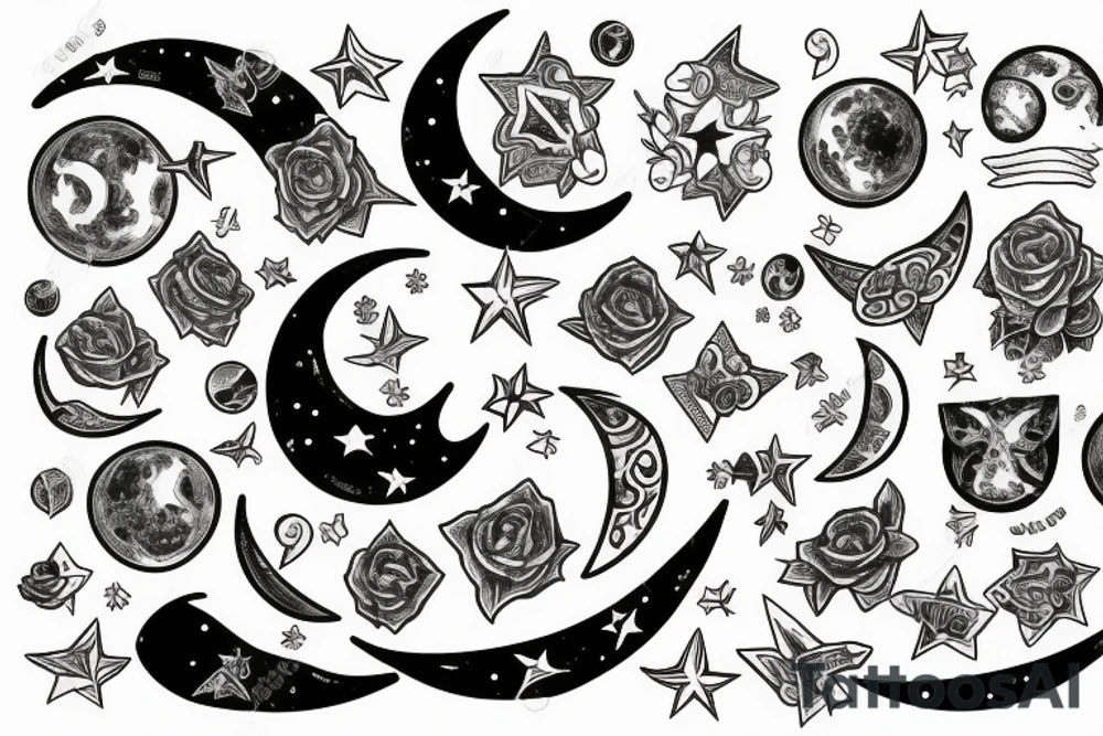 moon with 1996 tattoo idea