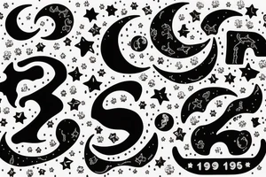 moon with 1996 number tattoo idea