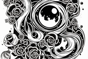 moon with neliel from bleach tattoo idea