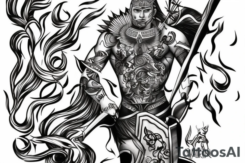 A prideful warrior that represents power, ambition and persistence. tattoo idea A prideful warrior that represents power, ambition and persistence. tattoo idea