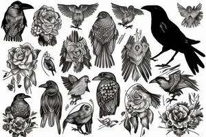 raven on tree tattoo idea