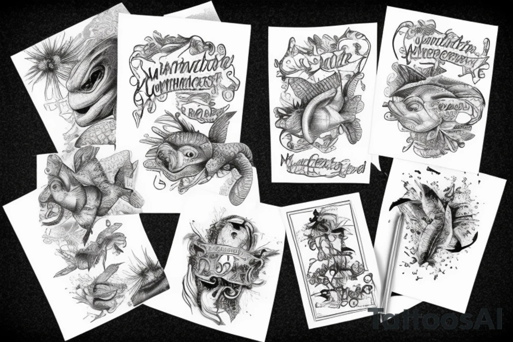 Schwimmende Landschildkröte mit einem kompass darüber und einer Landkarte im Hintergrund tattoo idea