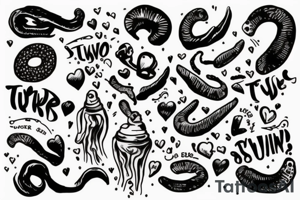two turds in love tattoo idea
