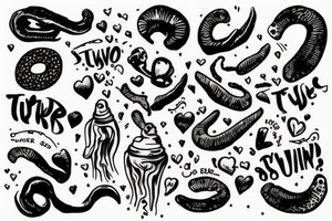 two turds in love tattoo idea