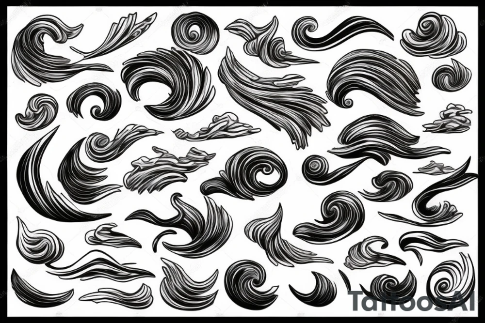waves elements tattoo idea
