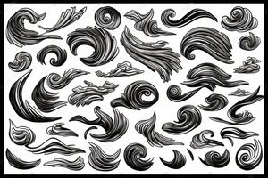 waves elements tattoo idea