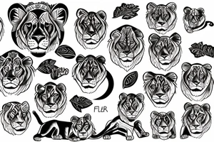 lioness and cubs tattoo idea