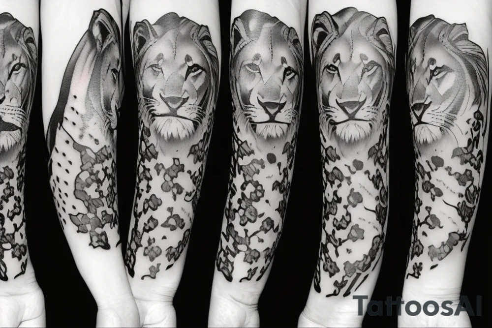 lioness and cubs tattoo idea