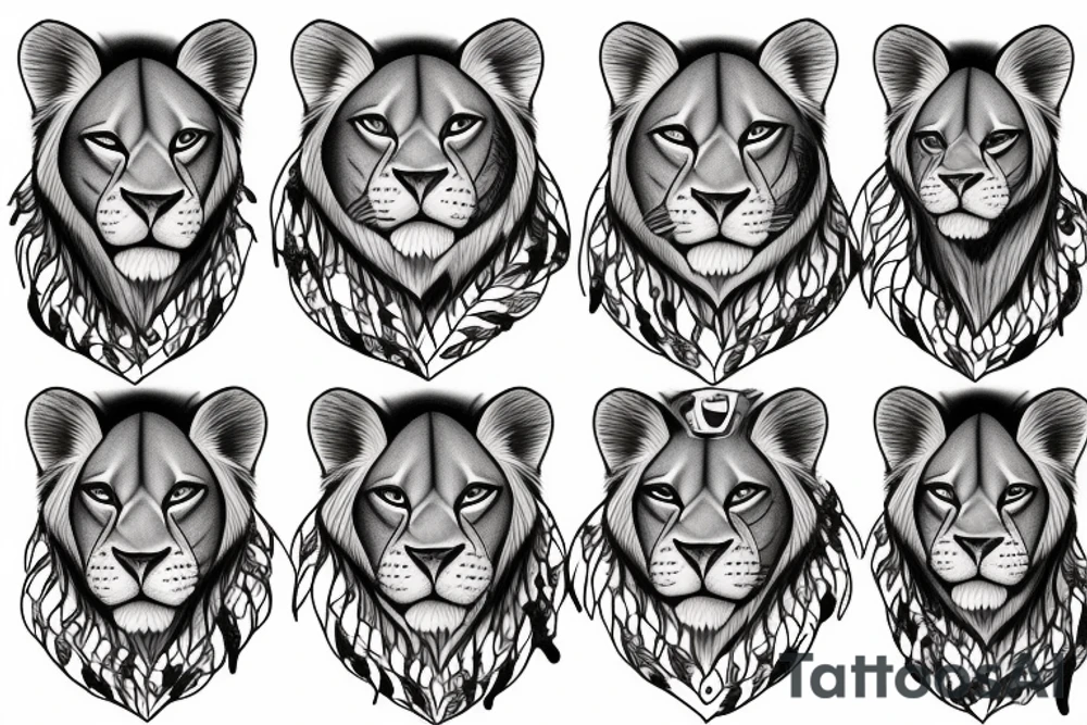 lioness and cubs tattoo idea
