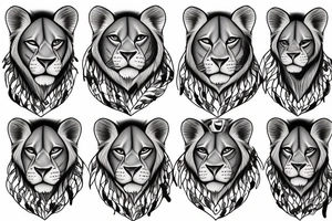 lioness and cubs tattoo idea
