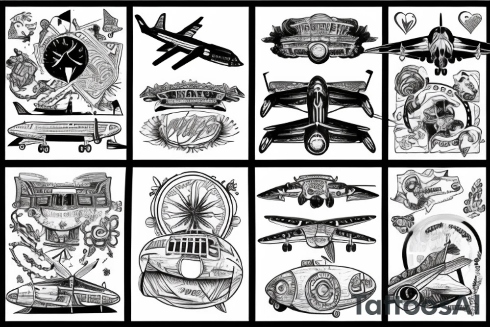 plane travelling around thw world tattoo idea